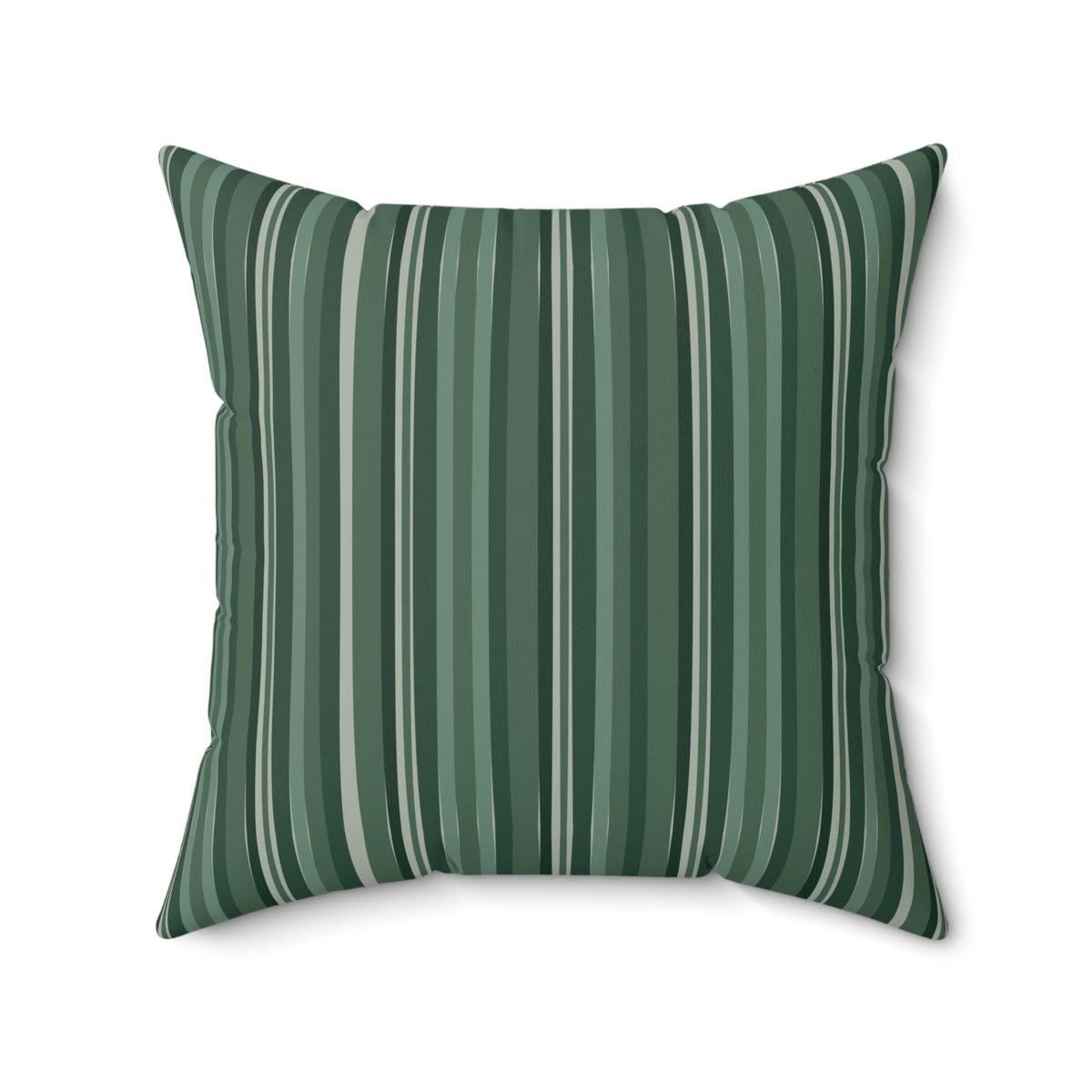 Green Stripe Faux Suede Throw Pillow — 20" × 20"