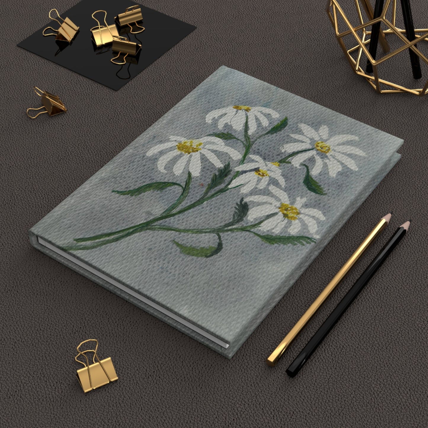 Daisy Bouquet Hardcover Journal — Floral Painted Notebook for Notes & Journaling
