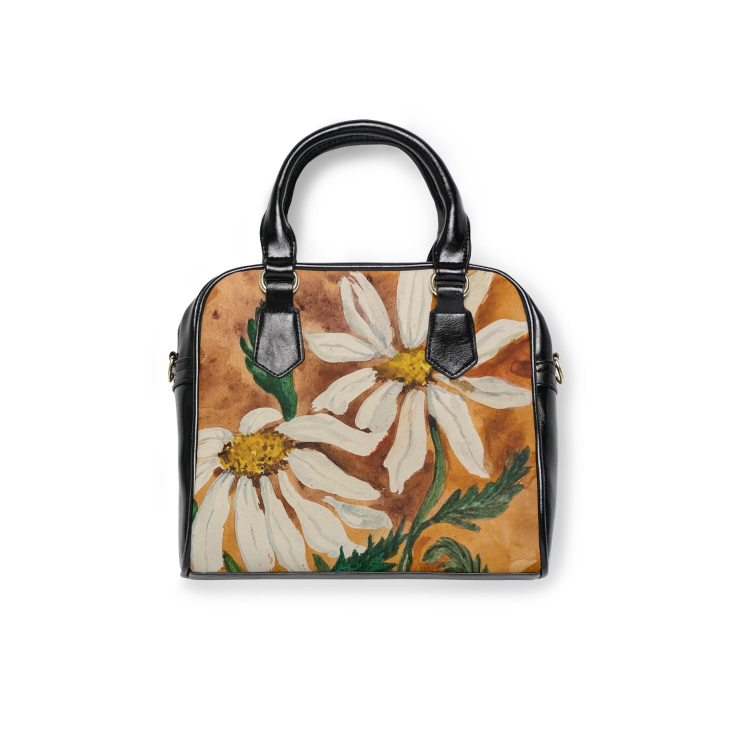 Golden Hour Daisy Shoulder Handbag – Earthy Floral Structured Women’s Purse