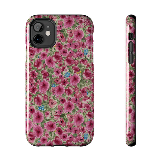Poppies Vintage Pink Floral Pattern Tough Phone Case | Watercolor Poppies