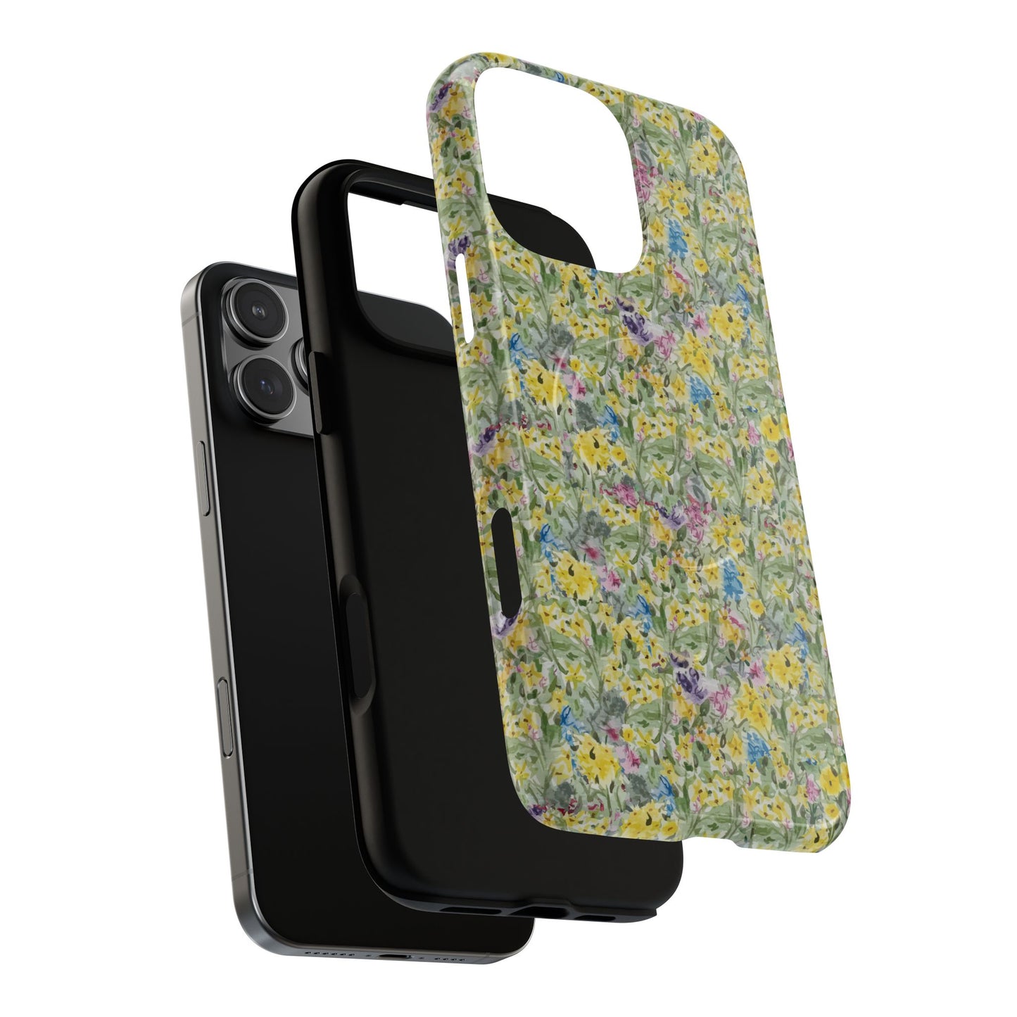 Wildflower Meadow Tough Magnetic Phone Case Watercolor Floral Botanical Case