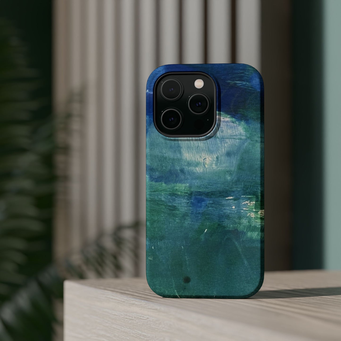 Where the Water Sleeps Magnetic Impact-Resistant Phone Case — Abstract Ocean Blue Art Blues Teal Green
