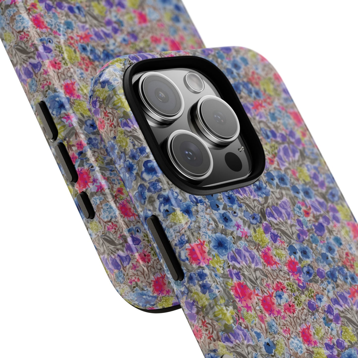 Blue Wildflower Meadow Blooms Watercolor Blue & Violet Floral Tough Magnetic Phone Cases