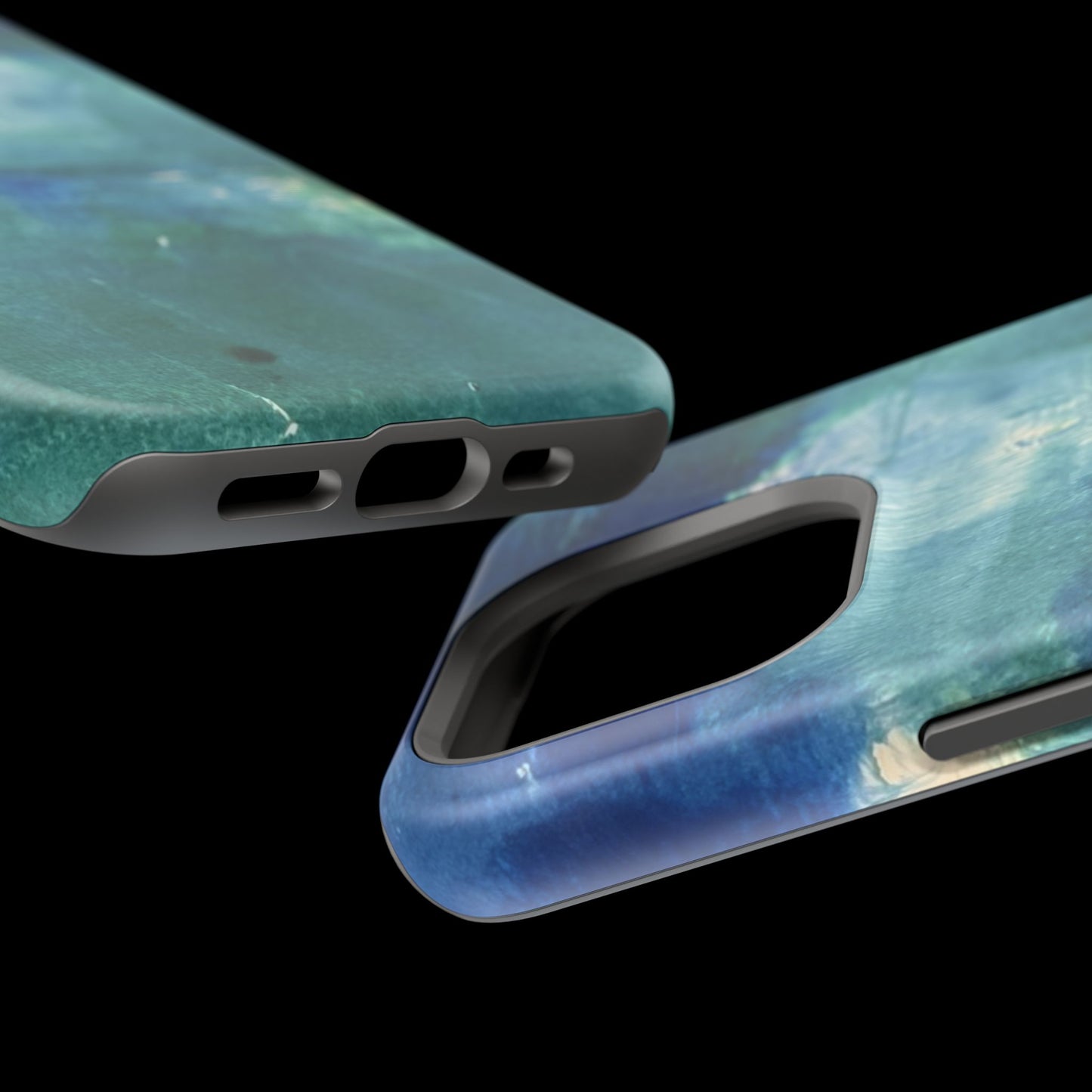 Where the Water Sleeps Magnetic Impact-Resistant Phone Case — Abstract Ocean Blue Art Blues Teal Green