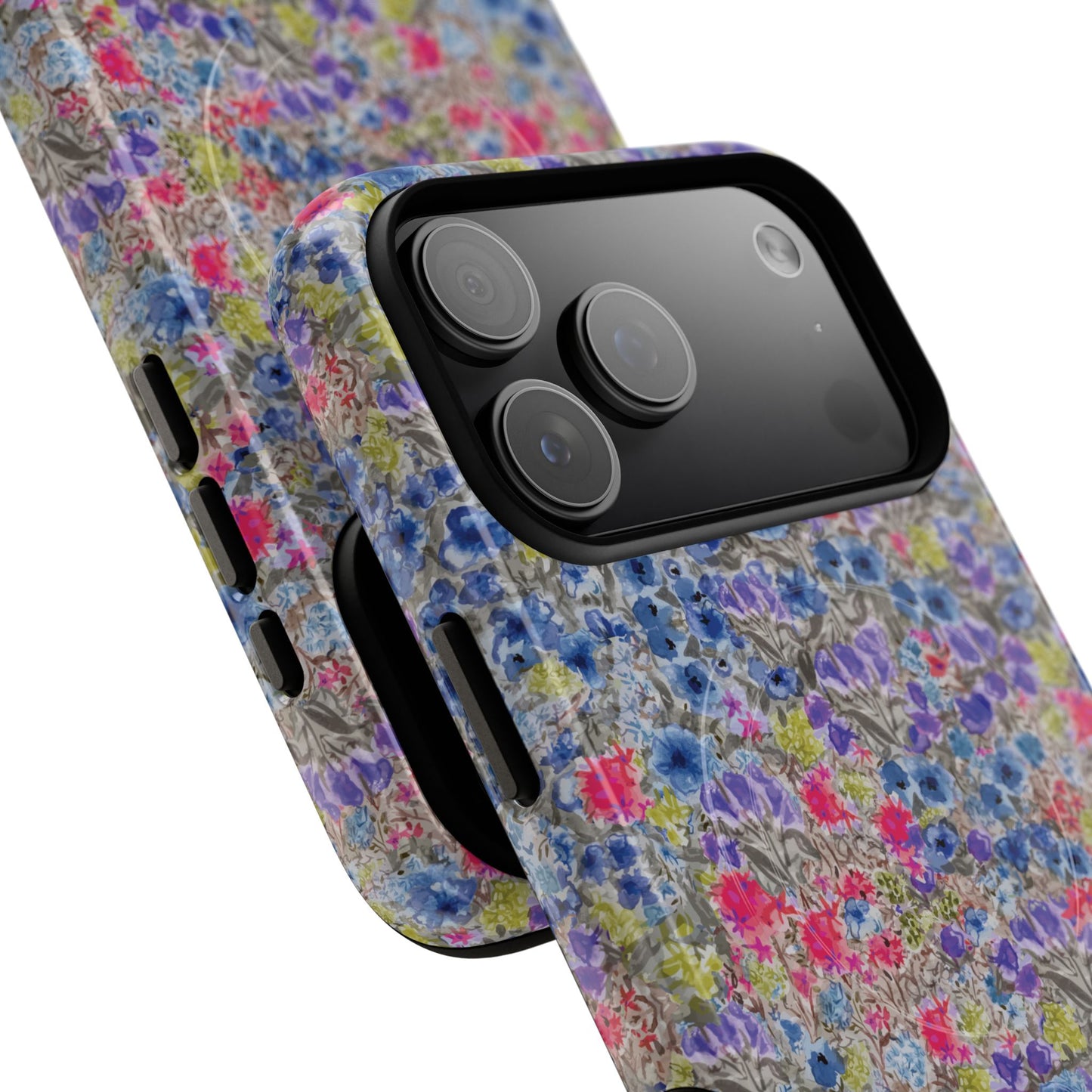 Blue Wildflower Meadow Blooms Watercolor Blue & Violet Floral Tough Magnetic Phone Cases