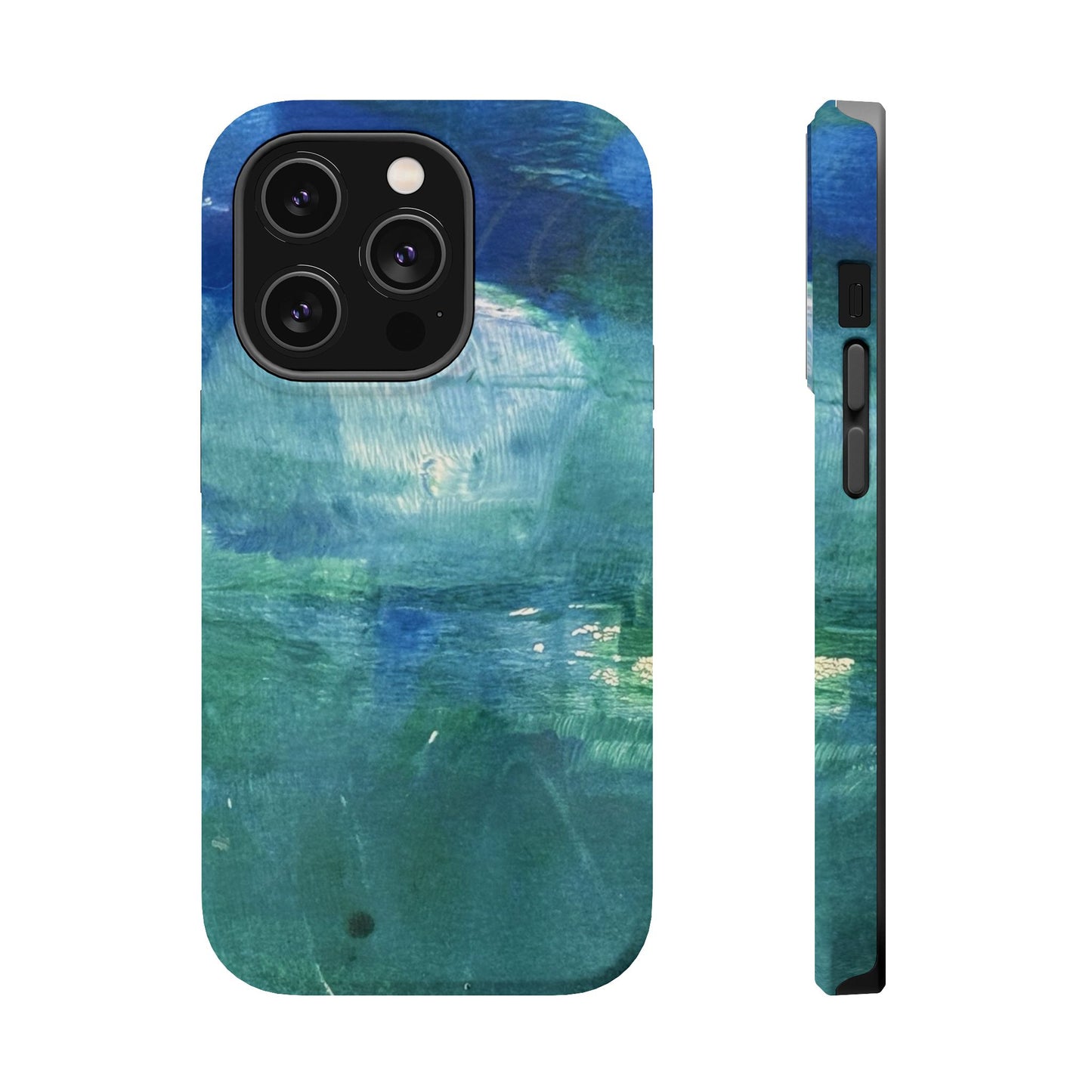 Where the Water Sleeps Magnetic Impact-Resistant Phone Case — Abstract Ocean Blue Art Blues Teal Green