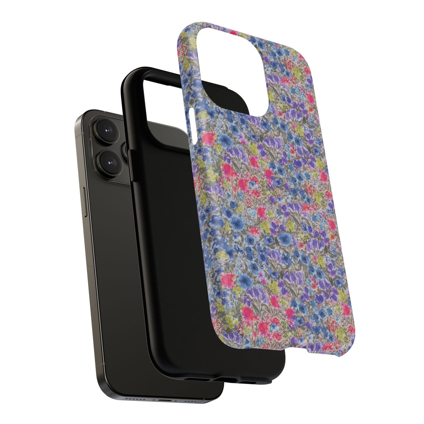Blue Wildflower Meadow Blooms Watercolor Blue & Violet Floral Tough Magnetic Phone Cases