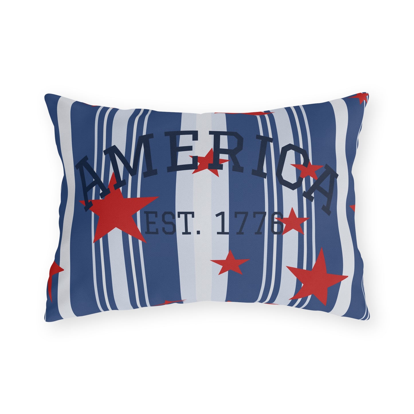 Americana Est. 1776 Pillow  Heritage Blue Outdoor Pillows