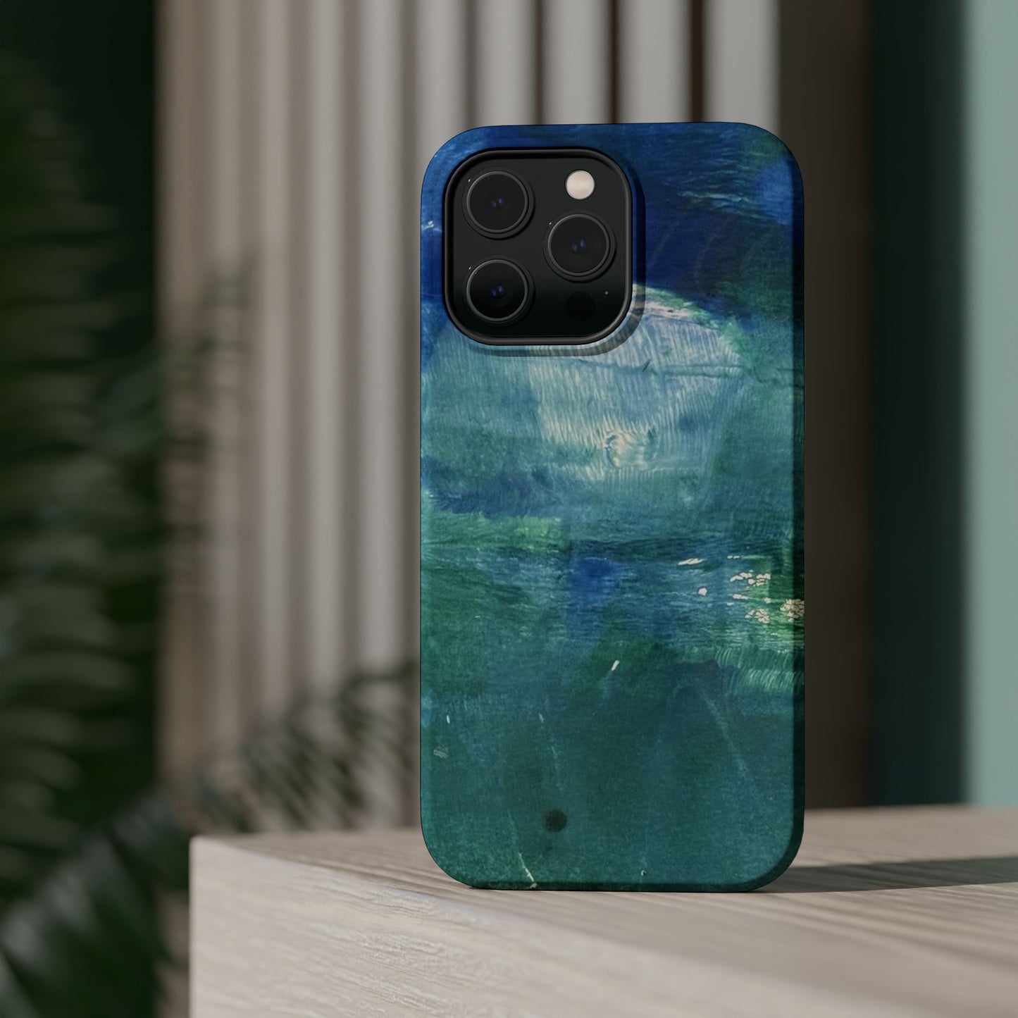 Where the Water Sleeps Magnetic Impact-Resistant Phone Case — Abstract Ocean Blue Art Blues Teal Green