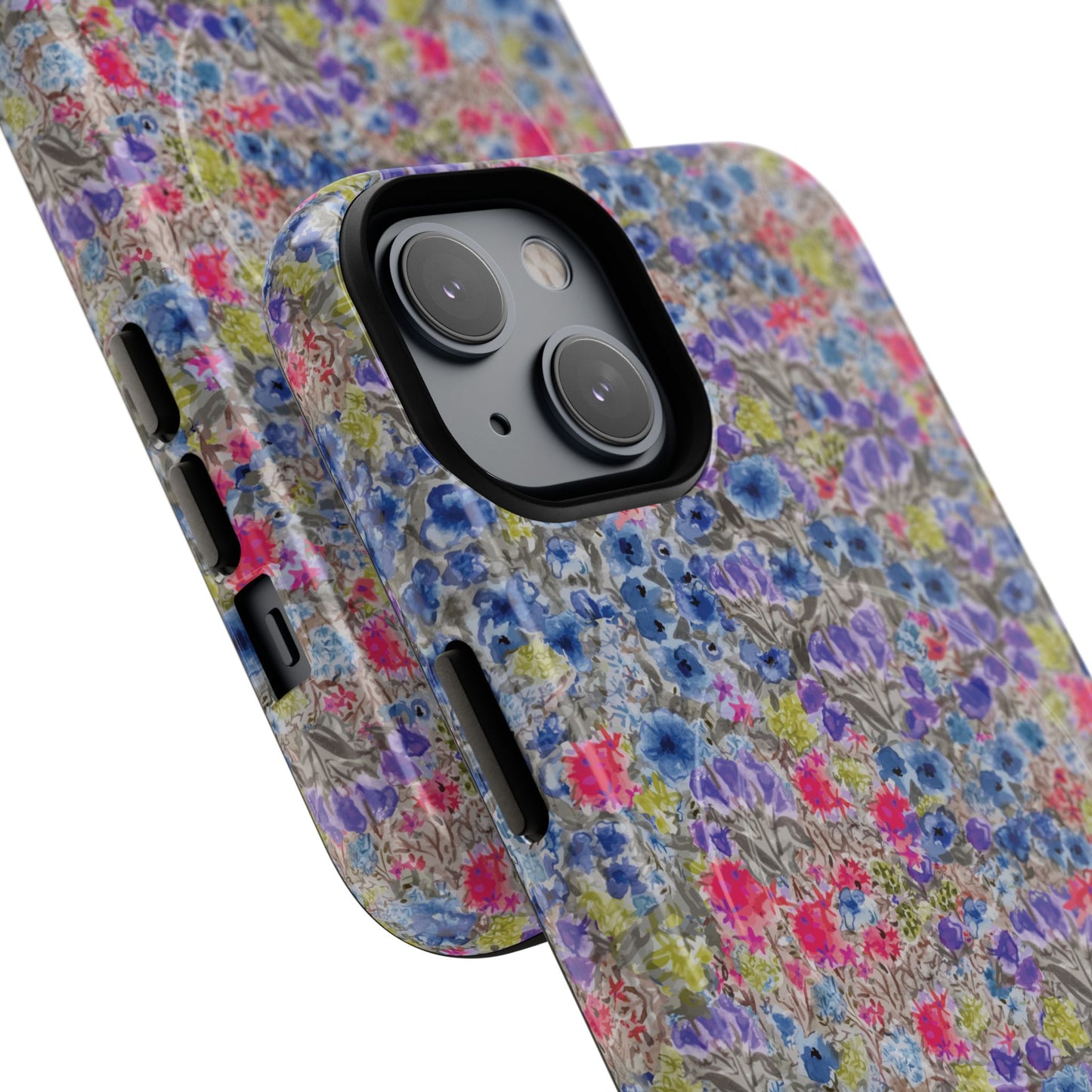 Blue Wildflower Meadow Blooms Watercolor Blue & Violet Floral Tough Magnetic Phone Cases
