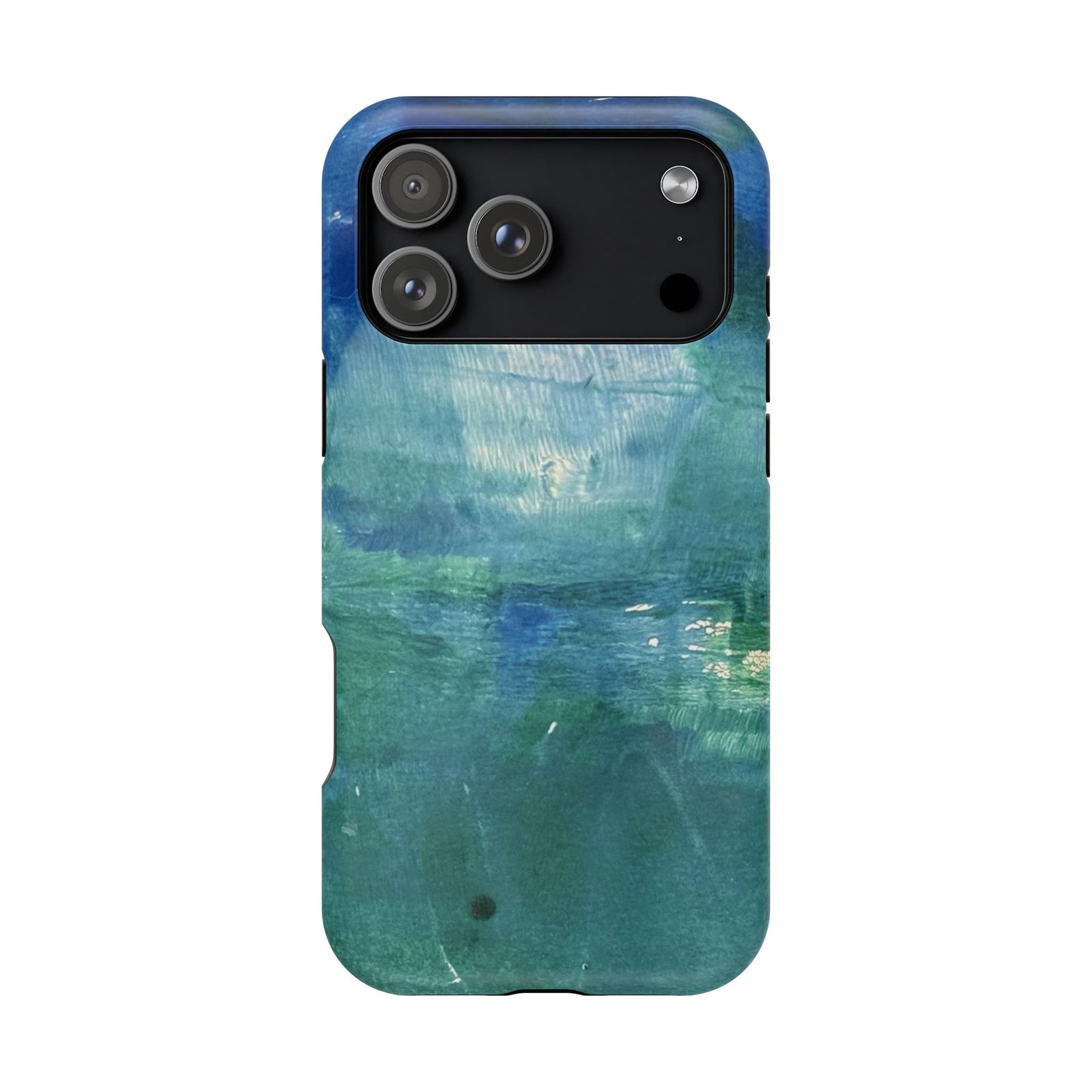 Where the Water Sleeps Magnetic Impact-Resistant Phone Case — Abstract Ocean Blue Art Blues Teal Green