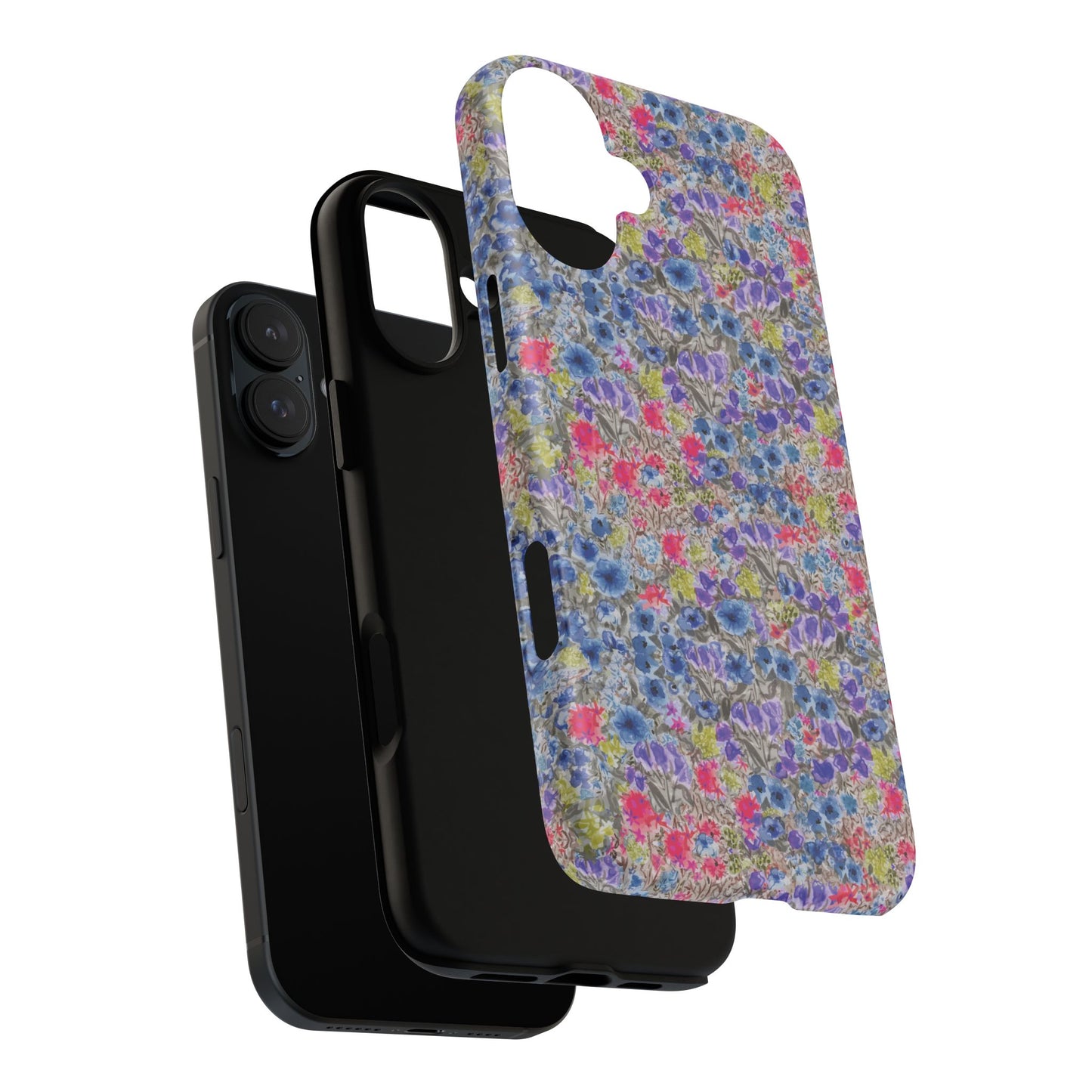 Blue Wildflower Meadow Blooms Watercolor Blue & Violet Floral Tough Magnetic Phone Cases