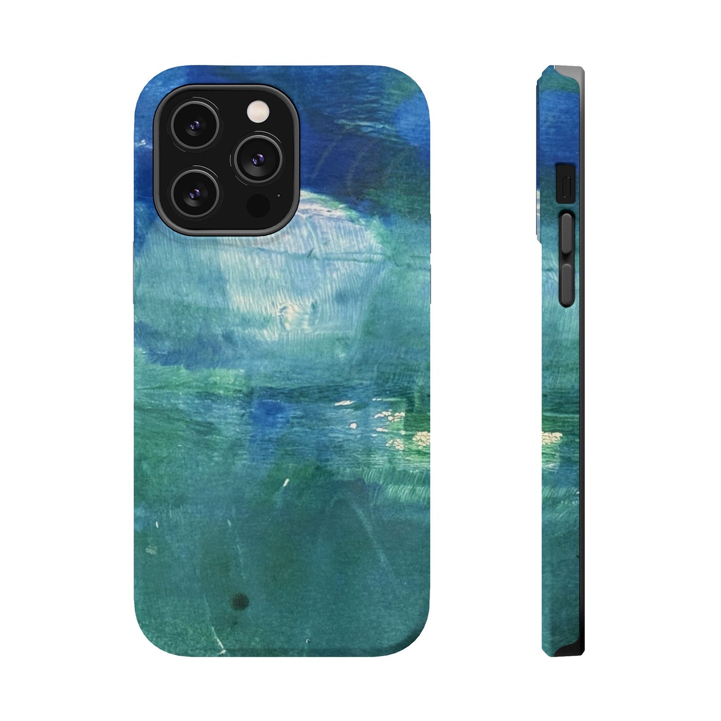 Where the Water Sleeps Magnetic Impact-Resistant Phone Case — Abstract Ocean Blue Art Blues Teal Green
