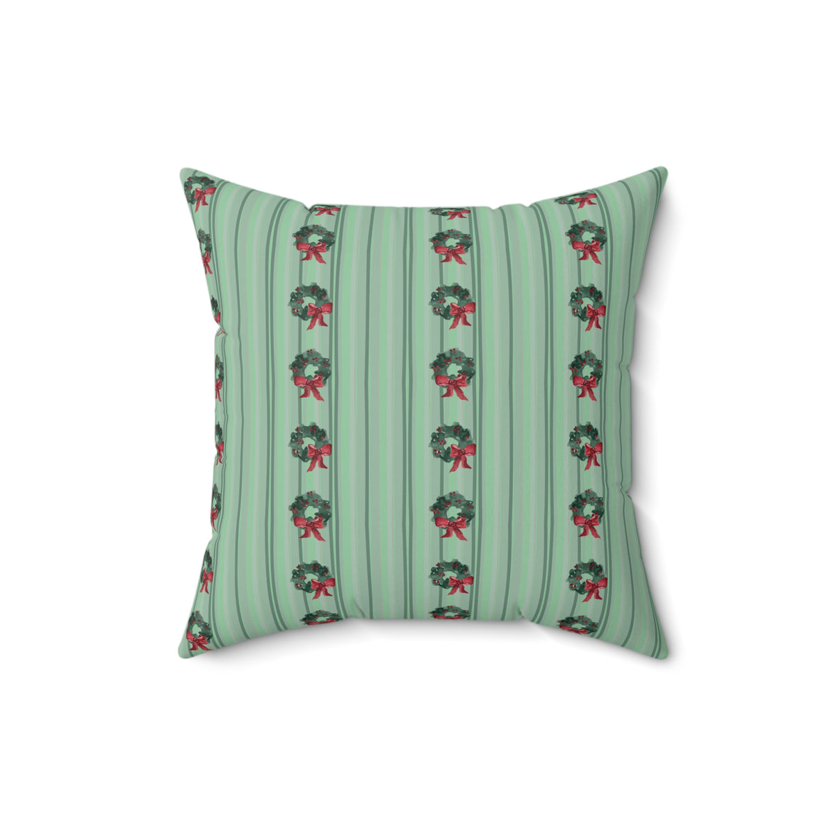 Festive Holiday Faux Suede Throw Pillow — 16" × 16"