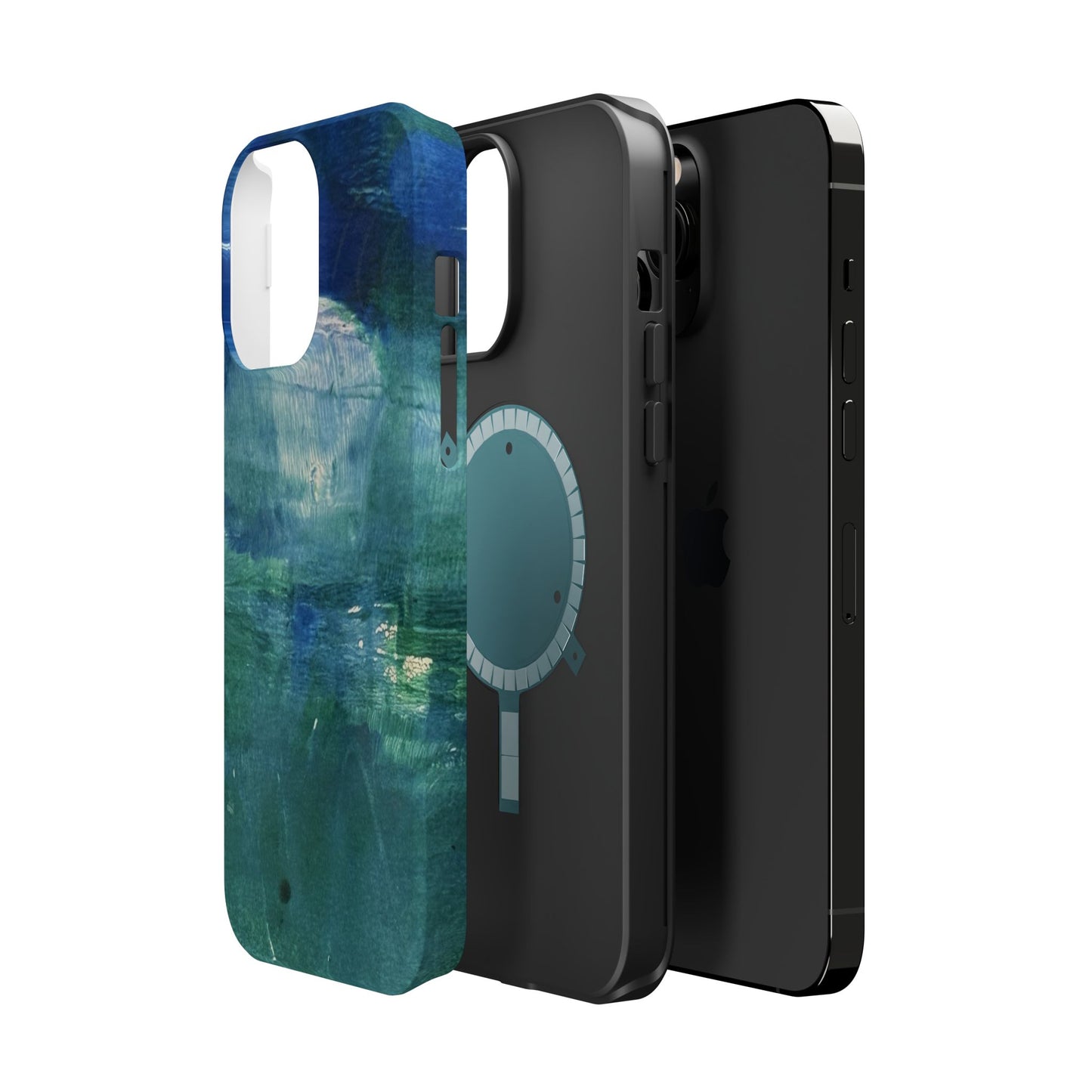 Where the Water Sleeps Magnetic Impact-Resistant Phone Case — Abstract Ocean Blue Art Blues Teal Green