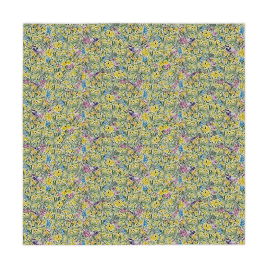 Summer Wild Flower Meadow Tablecloth — Yellow Wildflower Print for Spring & Summer