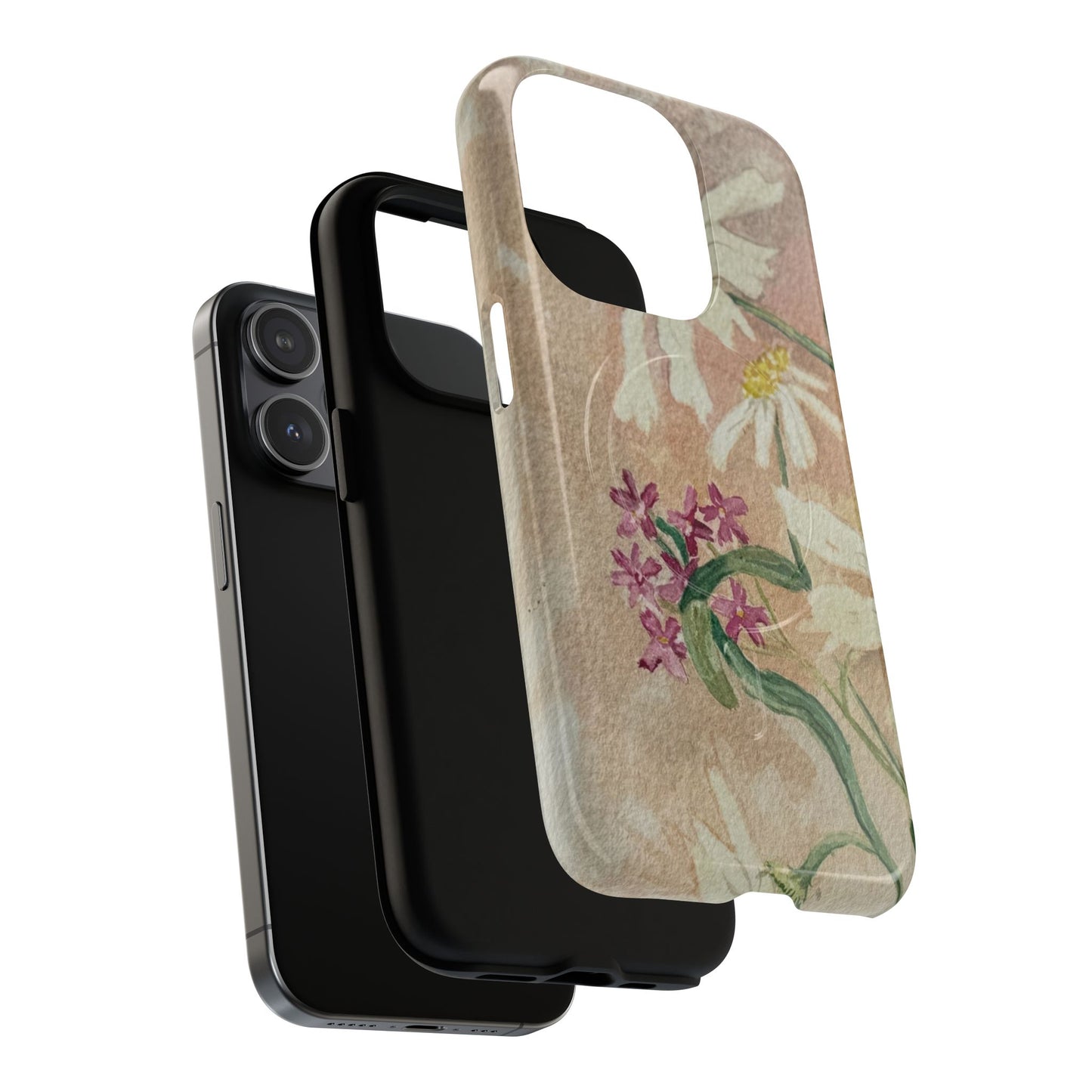 Floral Daisies Tough Magnetic Phone Case — Vintage Wildflower Design