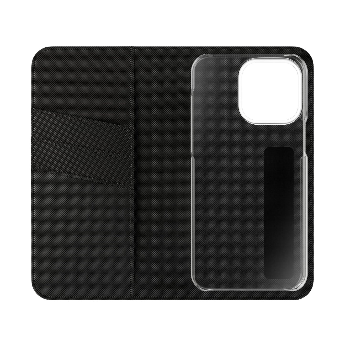 Inside Floral wallet phone case interior with card slots and protective phone holder.