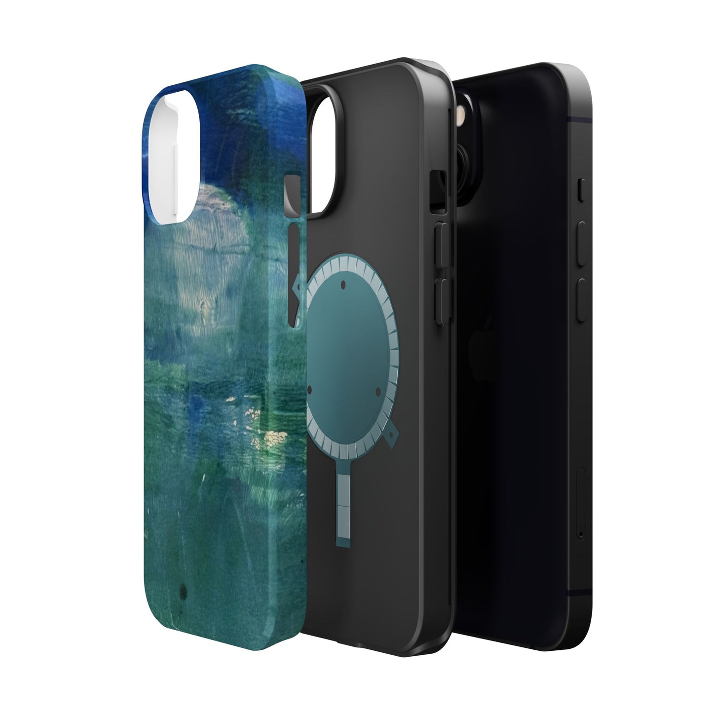 Where the Water Sleeps Magnetic Impact-Resistant Phone Case — Abstract Ocean Blue Art Blues Teal Green