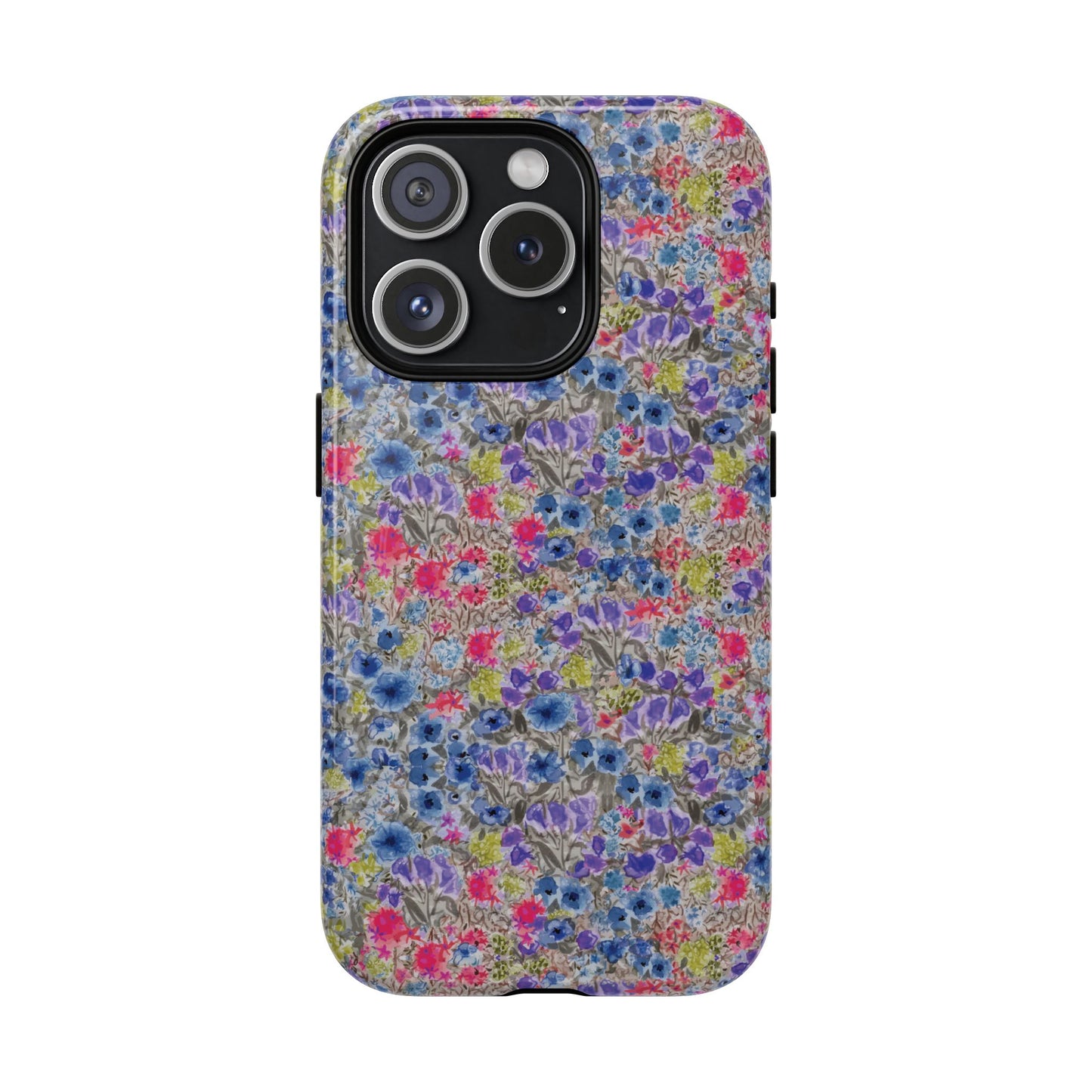 Blue Wildflower Meadow Blooms Watercolor Blue & Violet Floral Tough Magnetic Phone Cases