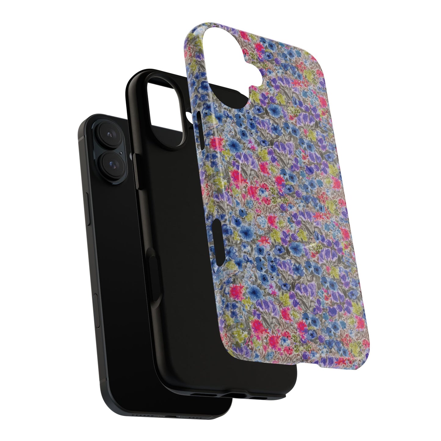Blue Wildflower Meadow Blooms Watercolor Blue & Violet Floral Tough Magnetic Phone Cases
