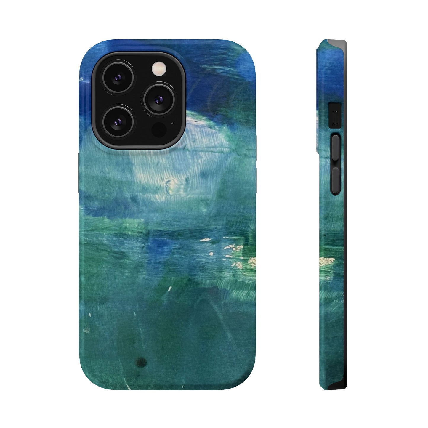 Where the Water Sleeps Magnetic Impact-Resistant Phone Case — Abstract Ocean Blue Art Blues Teal Green