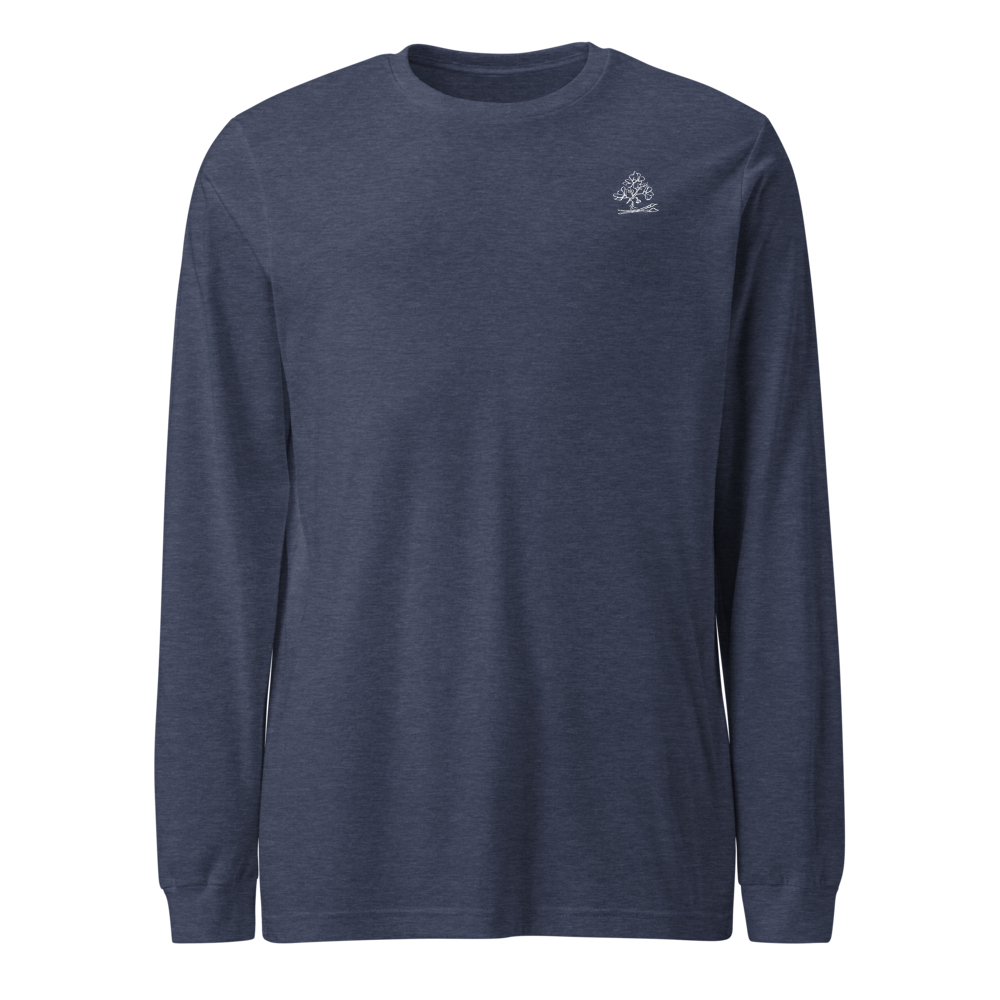 Good For The Soul Art Cotton Long Sleeve Tee — Heather Navy, L