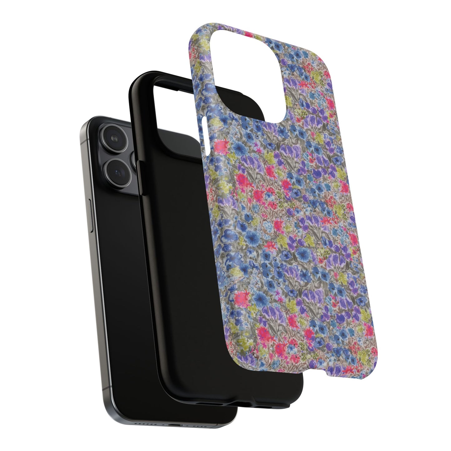 Blue Wildflower Meadow Blooms Watercolor Blue & Violet Floral Tough Magnetic Phone Cases