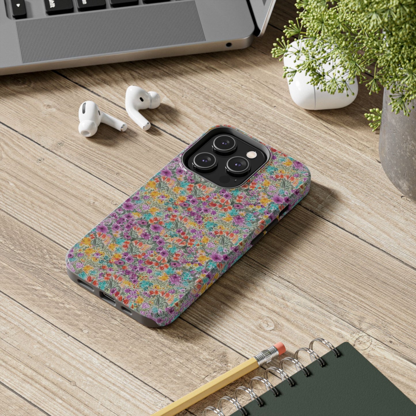 Wildflower Harmony  Watercolor Wildflower Phone Case – Colorful Floral Botanical Design Tough Phone Case