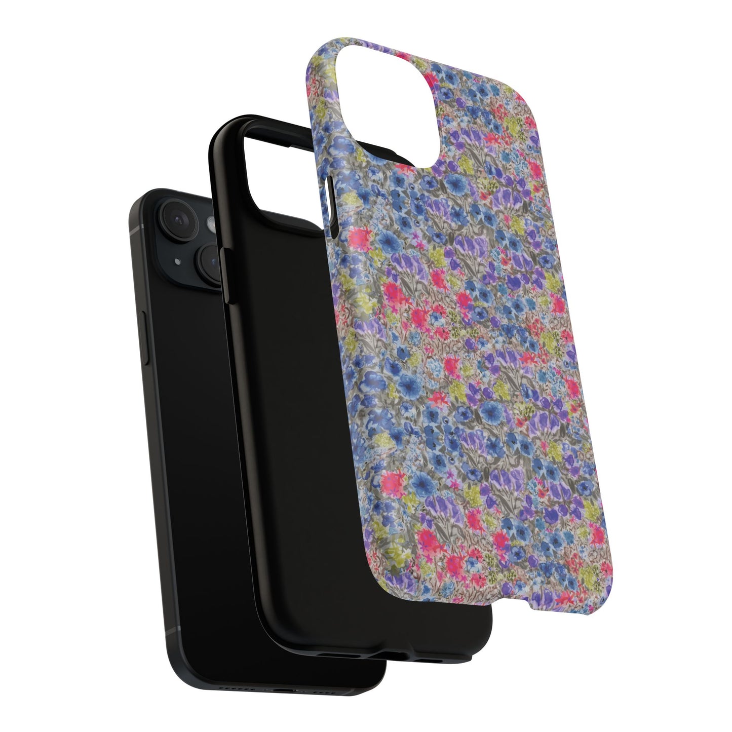 Blue Wildflower Meadow Blooms Watercolor Blue & Violet Floral Tough Magnetic Phone Cases