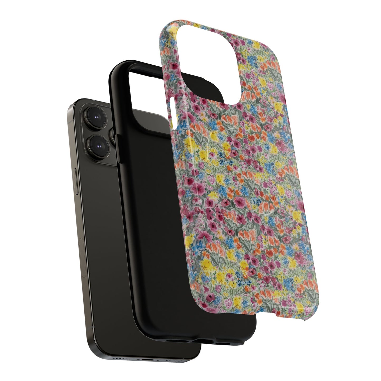 Meadow Blooms Floral Tough Phone Case — Colorful Wildflower Protective Cover