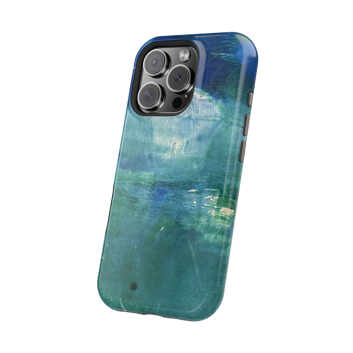Where the Water Sleeps Magnetic Impact-Resistant Phone Case — Abstract Ocean Blue Art Blues Teal Green