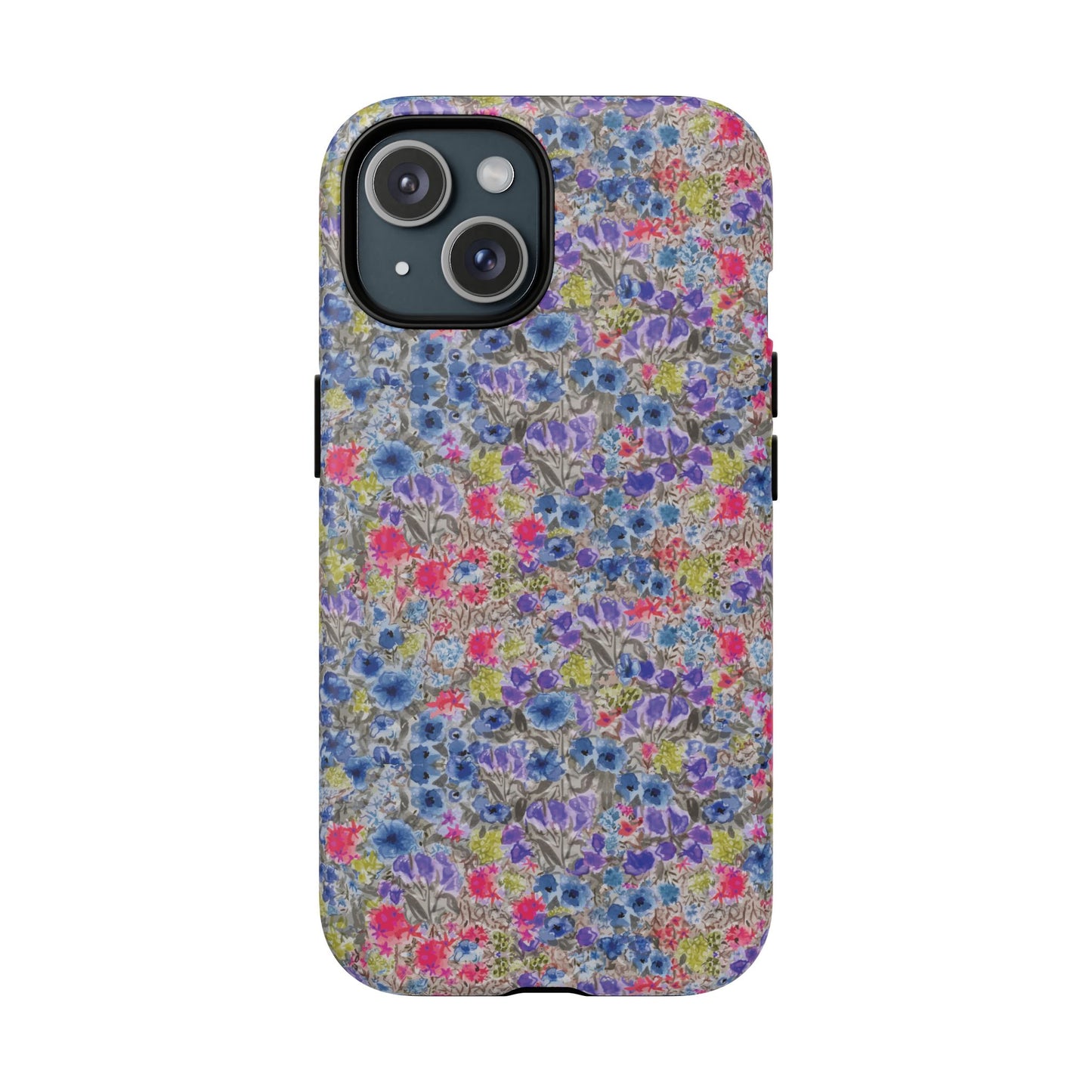 Blue Wildflower Meadow Blooms Watercolor Blue & Violet Floral Tough Magnetic Phone Cases