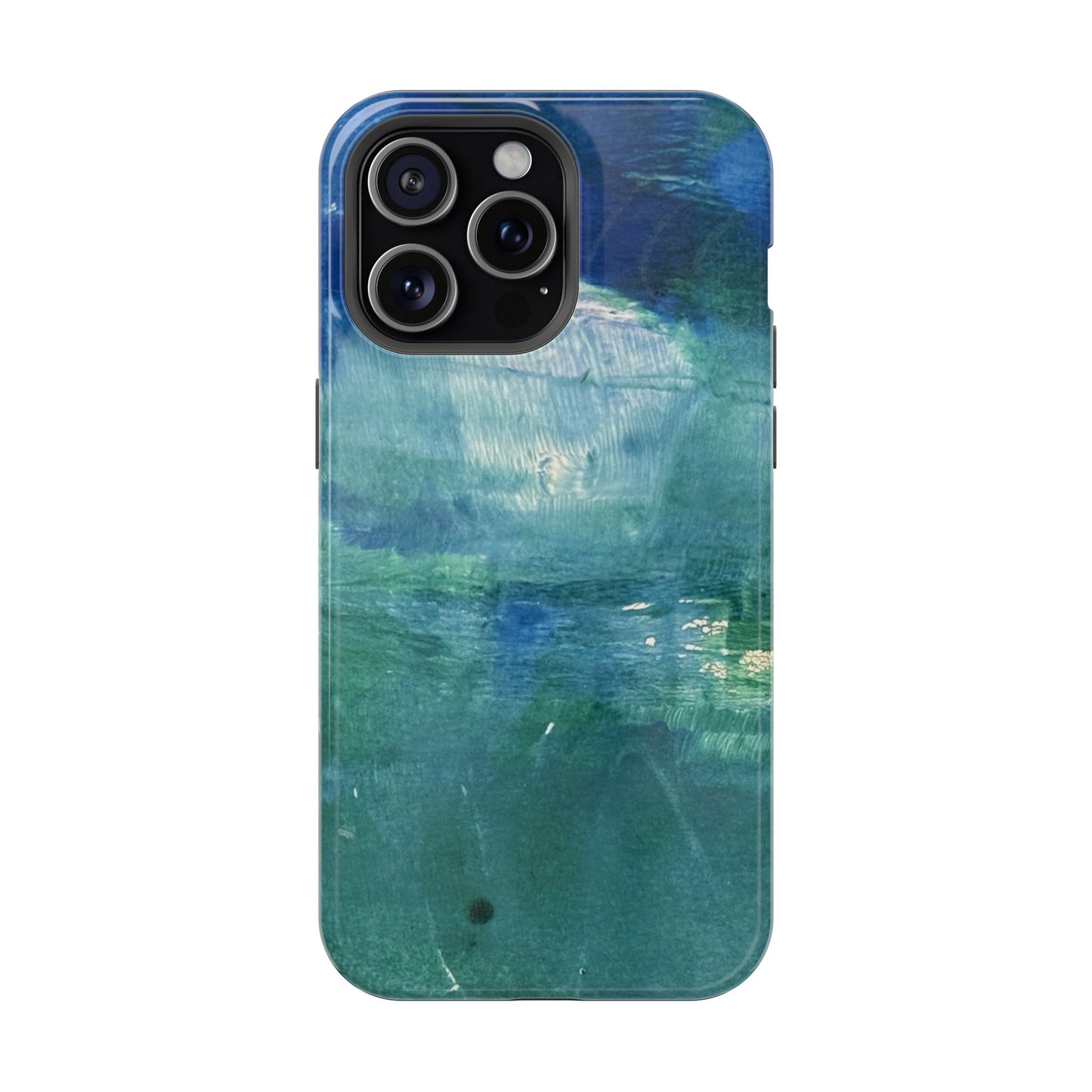 Where the Water Sleeps Magnetic Impact-Resistant Phone Case — Abstract Ocean Blue Art Blues Teal Green
