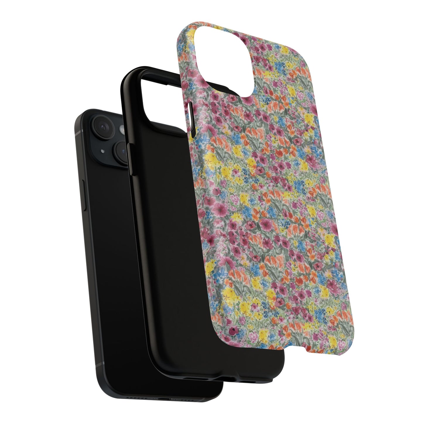 Meadow Blooms Floral Tough Phone Case — Colorful Wildflower Protective Cover