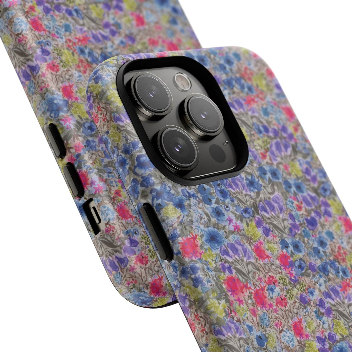 Blue Wildflower Meadow Blooms Watercolor Blue & Violet Floral Tough Magnetic Phone Cases