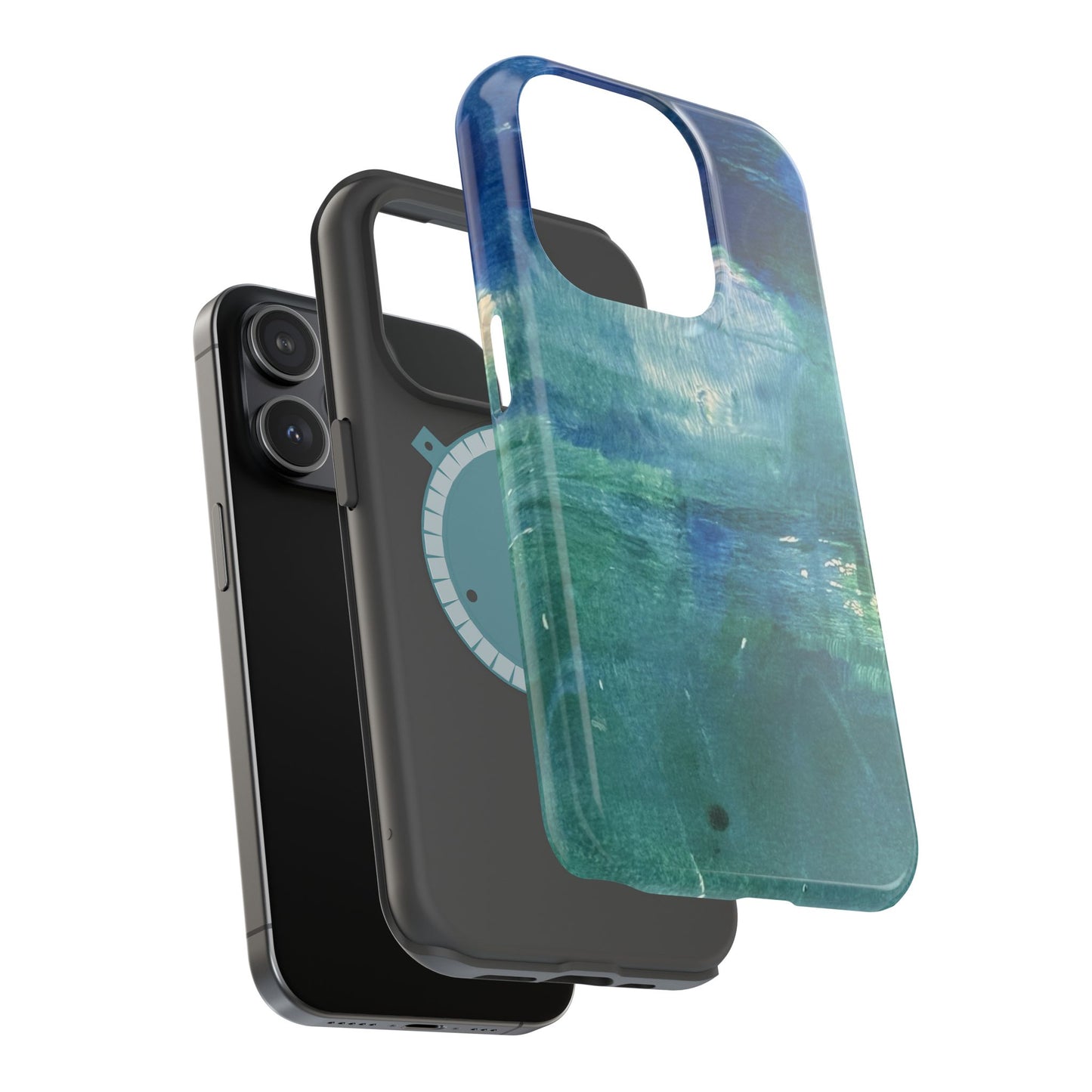 Where the Water Sleeps Magnetic Impact-Resistant Phone Case — Abstract Ocean Blue Art Blues Teal Green