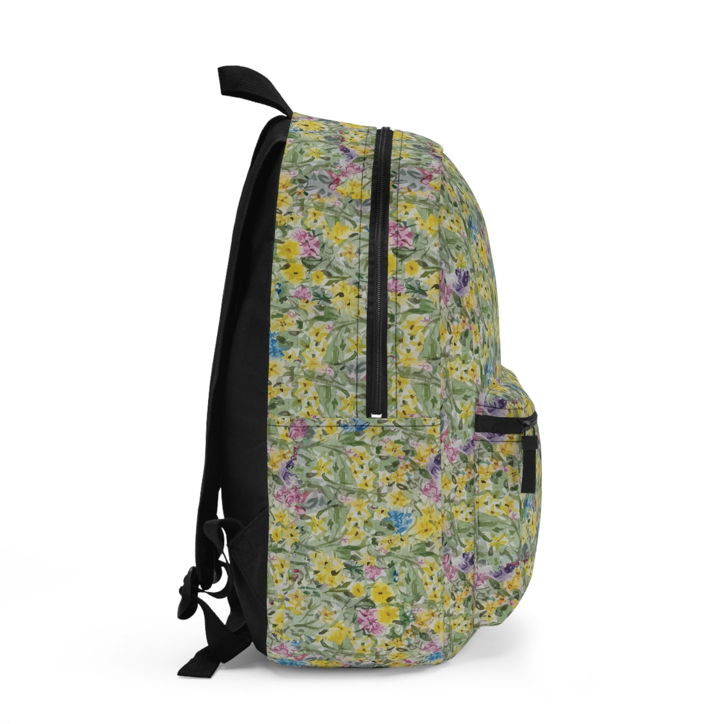 Wildflower Meadow Backpack  Yellow, Violet, Magenta, & Blue Wildflower Print School & Daypack