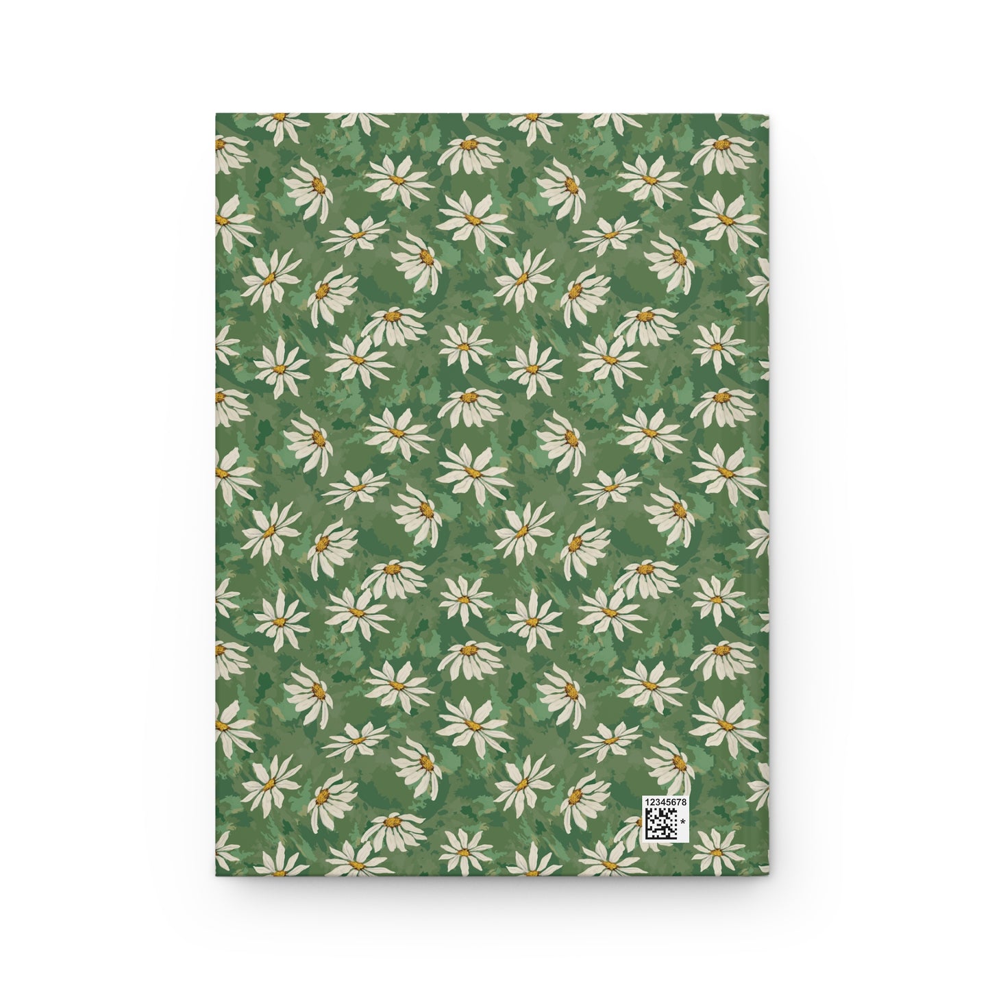 Daisy Meadow Hardcover Journal — Green Floral Notebook for Notes & Gratitude