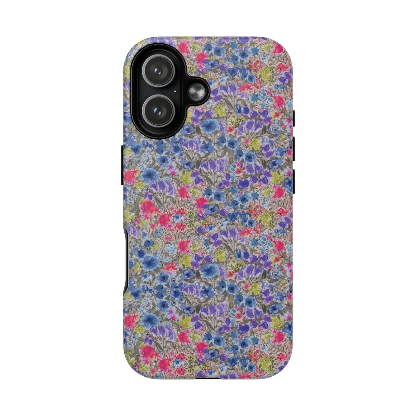 Blue Wildflower Meadow Blooms Watercolor Blue & Violet Floral Tough Magnetic Phone Cases