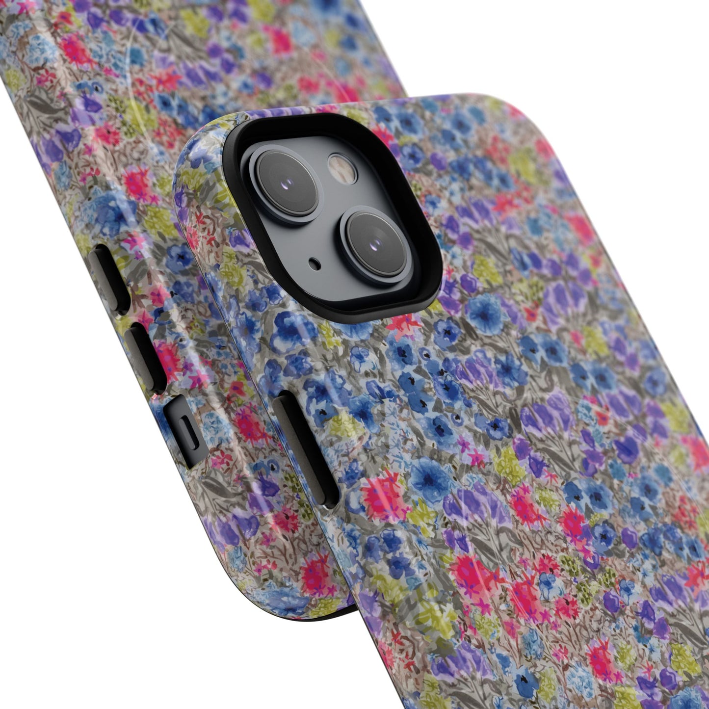 Blue Wildflower Meadow Blooms Watercolor Blue & Violet Floral Tough Magnetic Phone Cases