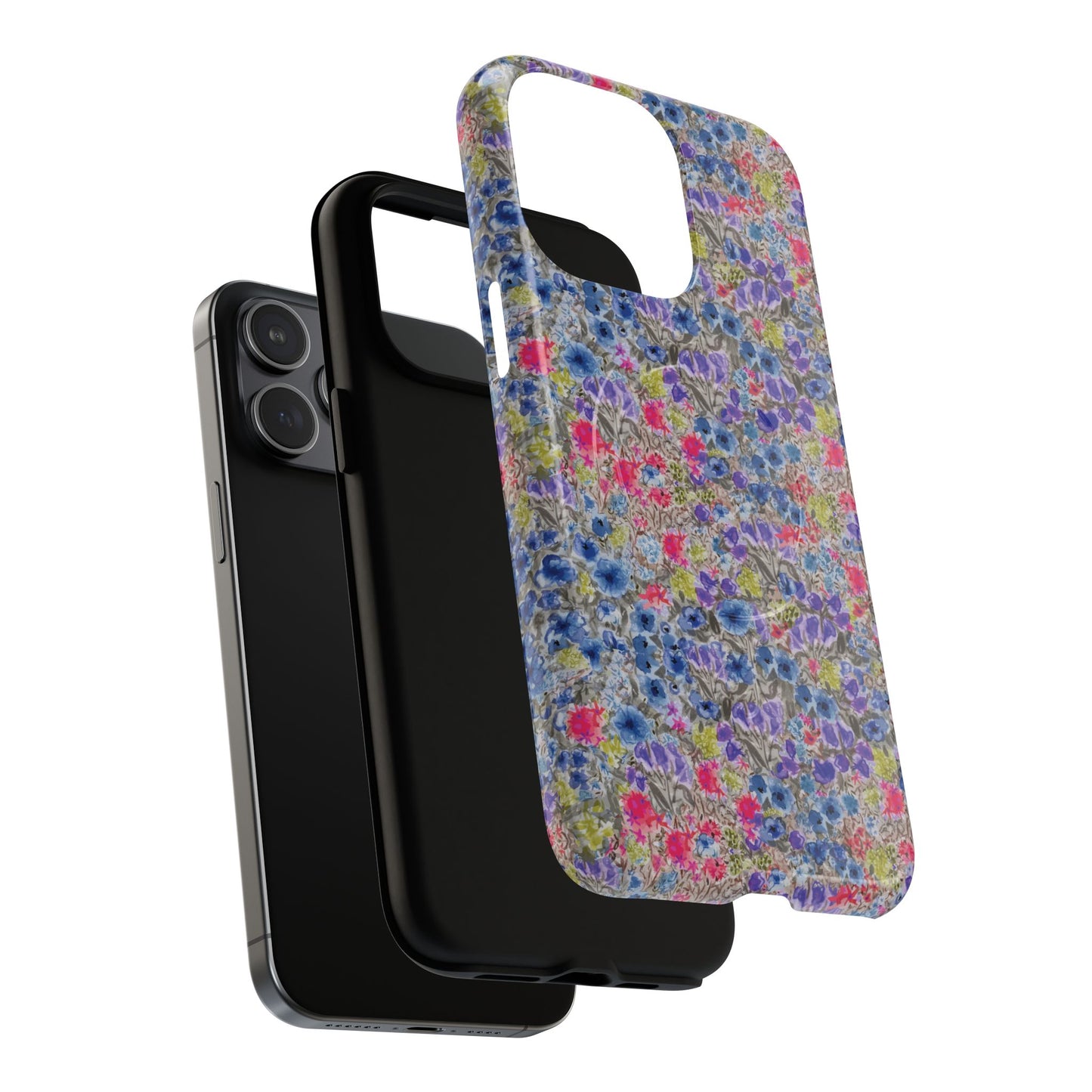 Blue Wildflower Meadow Blooms Watercolor Blue & Violet Floral Tough Magnetic Phone Cases