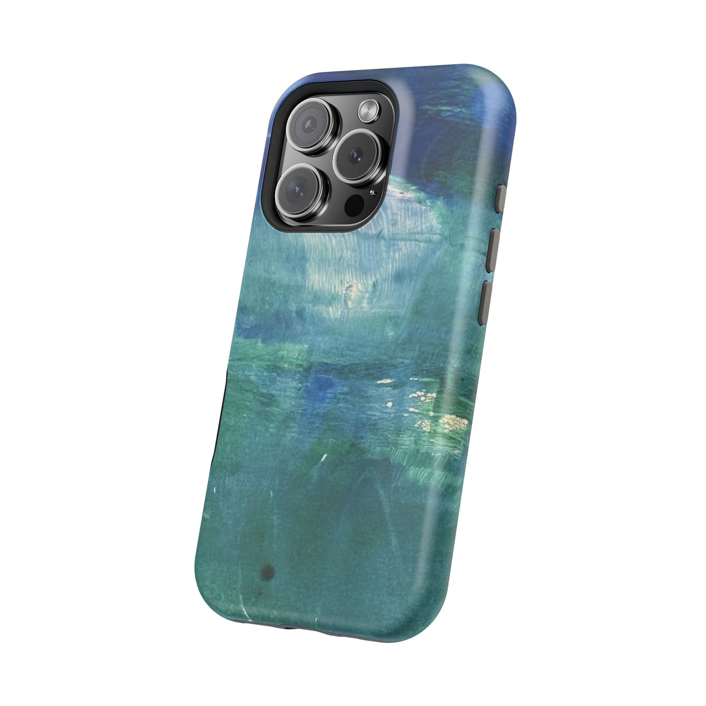 Where the Water Sleeps Magnetic Impact-Resistant Phone Case — Abstract Ocean Blue Art Blues Teal Green