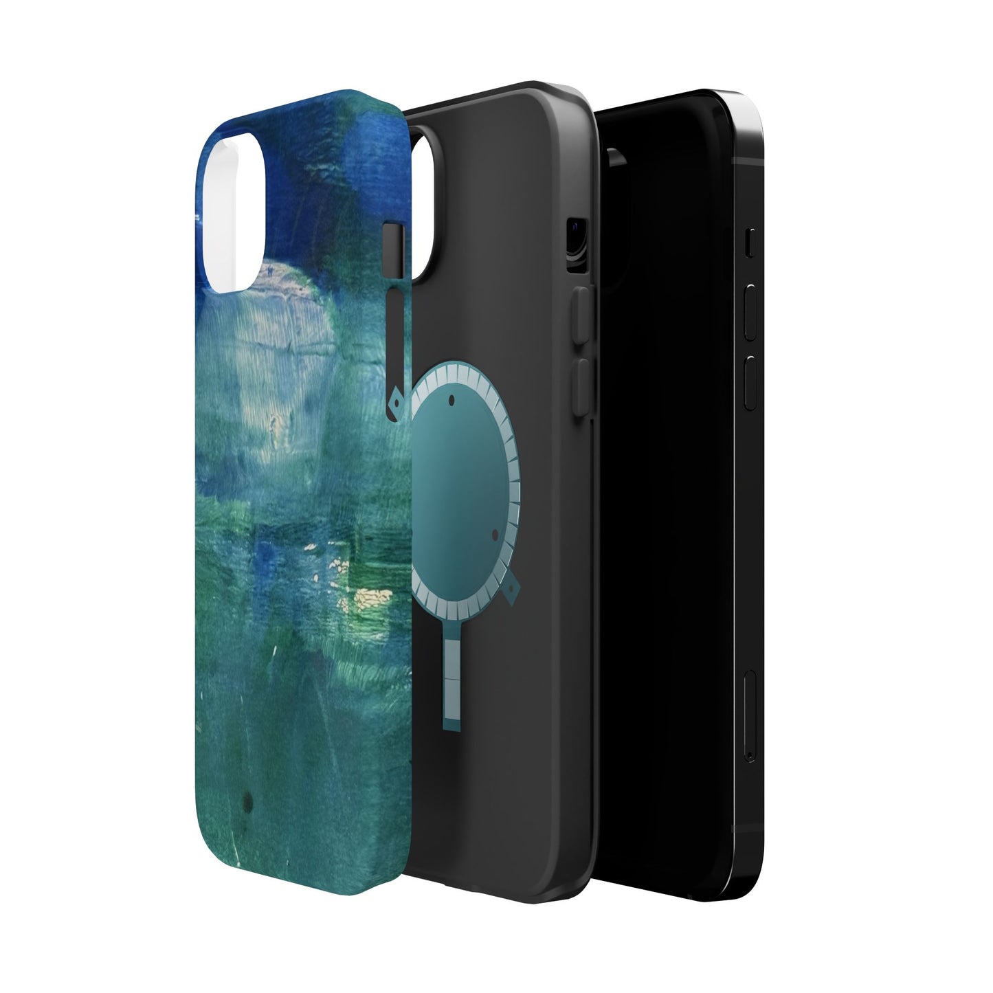 Where the Water Sleeps Magnetic Impact-Resistant Phone Case — Abstract Ocean Blue Art Blues Teal Green