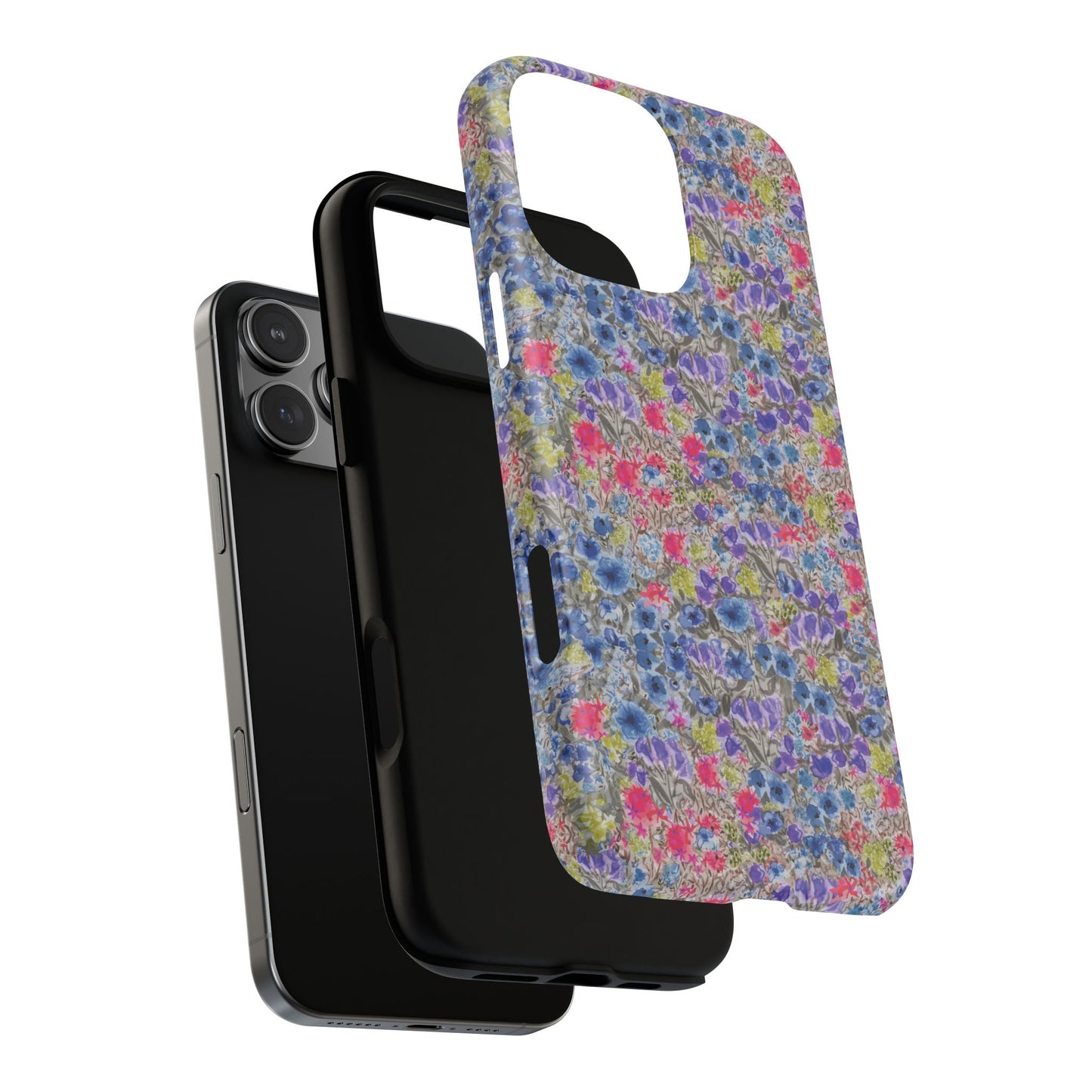 Blue Wildflower Meadow Blooms Watercolor Blue & Violet Floral Tough Magnetic Phone Cases