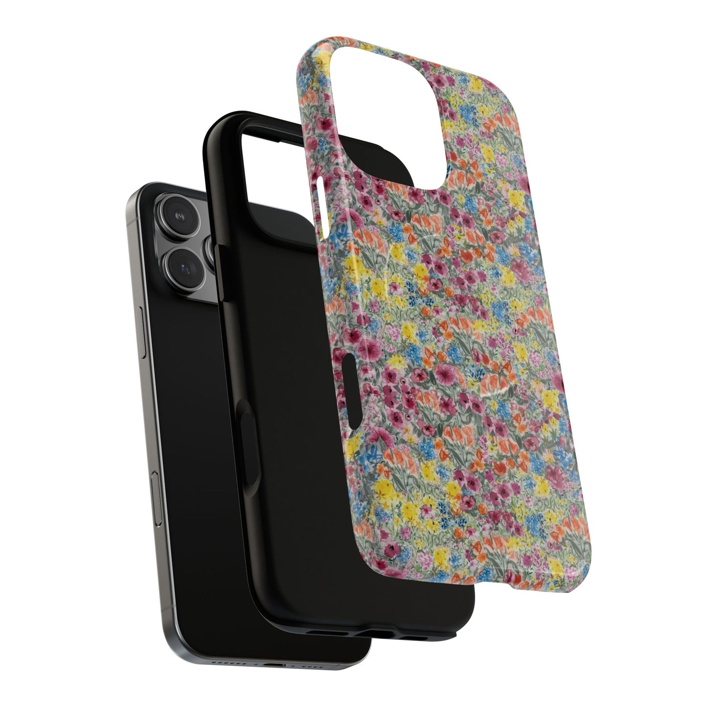 Meadow Blooms Floral Tough Phone Case — Colorful Wildflower Protective Cover