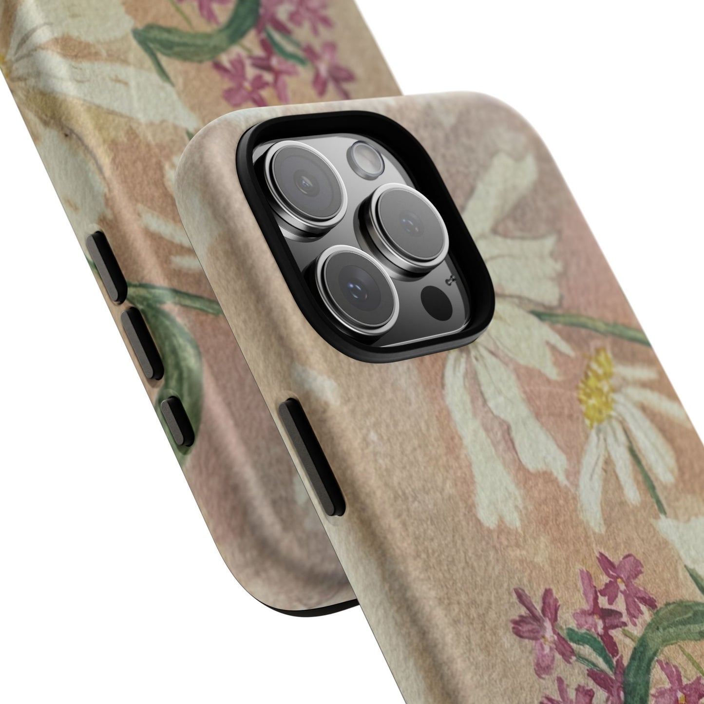 Floral Daisies Tough Magnetic Phone Case — Vintage Wildflower Design