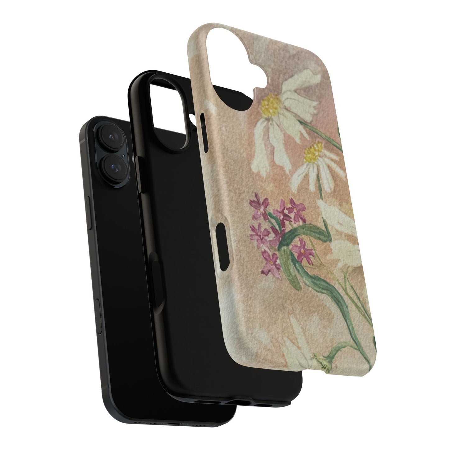 Floral Daisies Tough Magnetic Phone Case — Vintage Wildflower Design