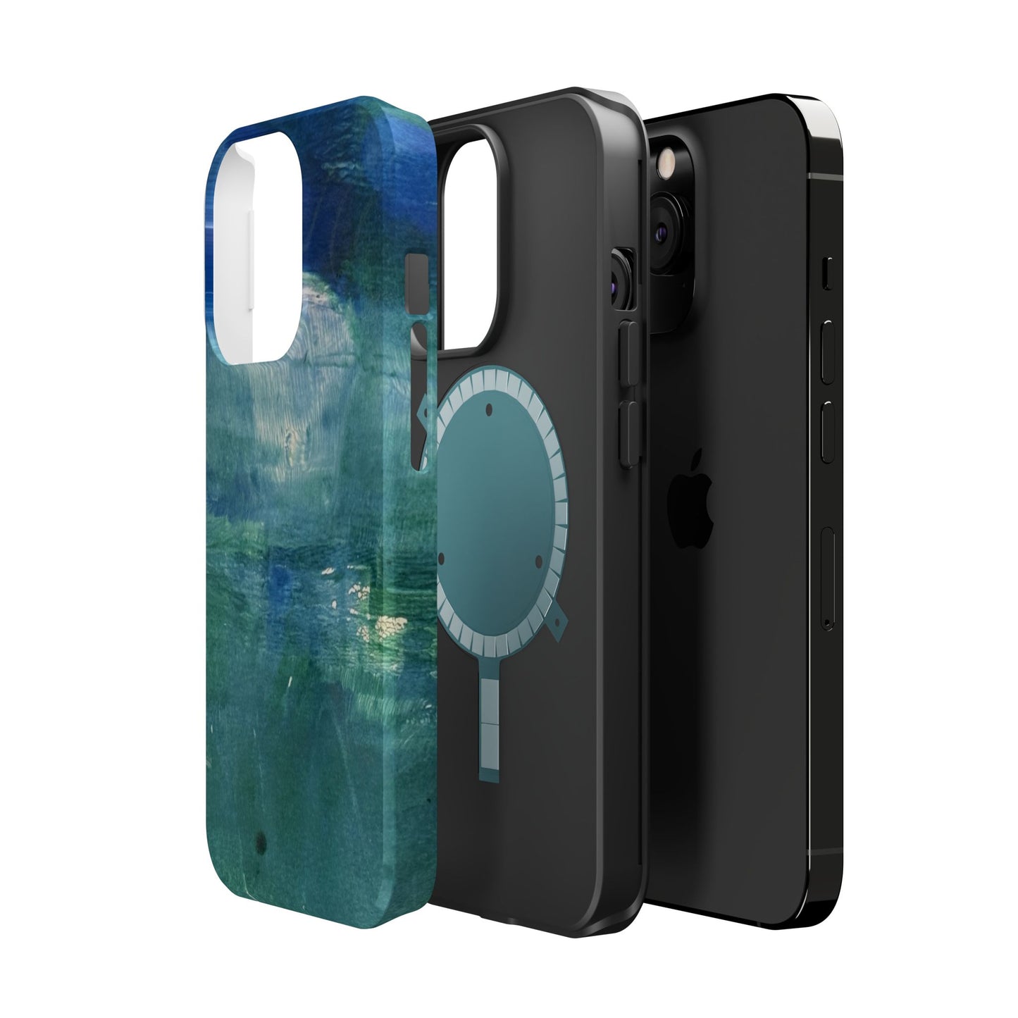 Where the Water Sleeps Magnetic Impact-Resistant Phone Case — Abstract Ocean Blue Art Blues Teal Green