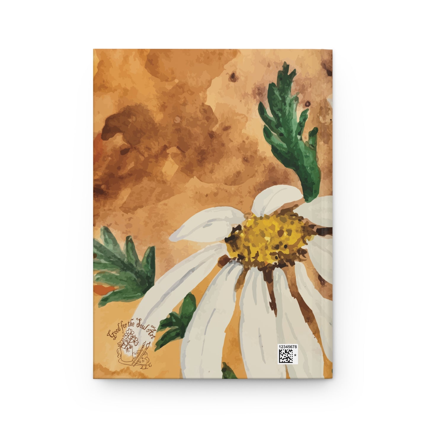 Golden Hour Daisy Watercolor Hardcover Journal – Botanical Floral Notebook